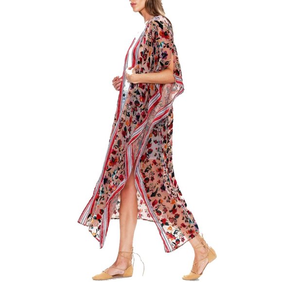 Aratta When I Close My Eyes Kimono • Reg $182 • One Size • Floral • Velvet Mix - Picture 5 of 6